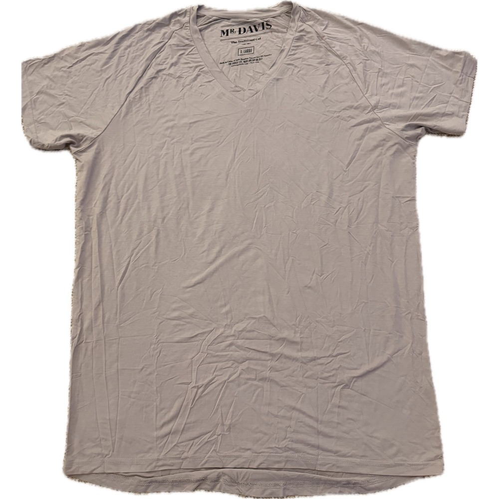 Mr. Davis The Traditional Cut V-Neck Undershirt Mens XL Tan Bamboo Viscose Blend